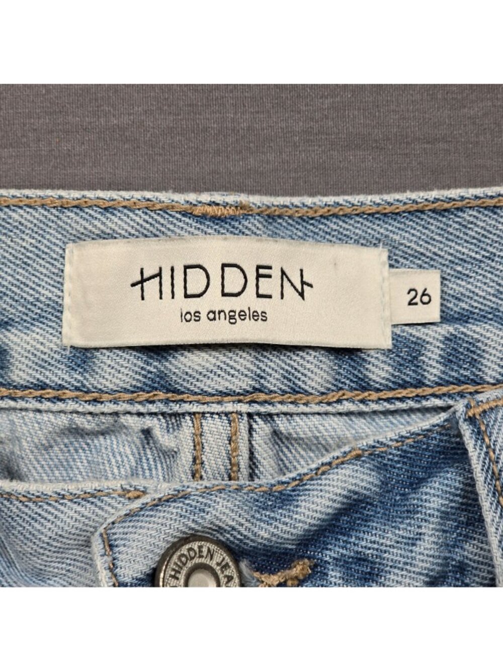 Hidden Los Angeles Jeans Size 26 Light Wash Distressed Denim Straight Leg - Picture 2 of 8